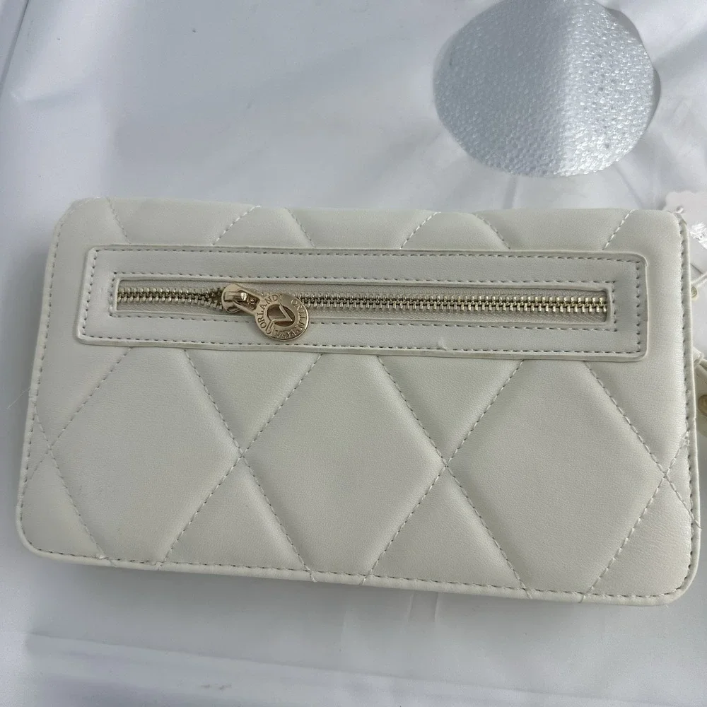 Valentino Orlandi cream/bone quilted shoulder bag w/ gold hardware NWT msrp $320